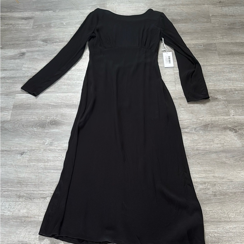 Reformation Rare Arabelle Dress Sz 2 black midi NWT